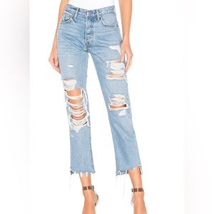 GRLFRND Helena High Rise Straight Crop Jean